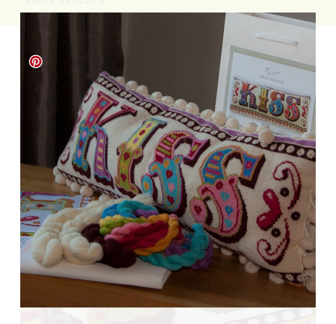Emily Peacock Counted Cross stitch Kits HUG and KISS