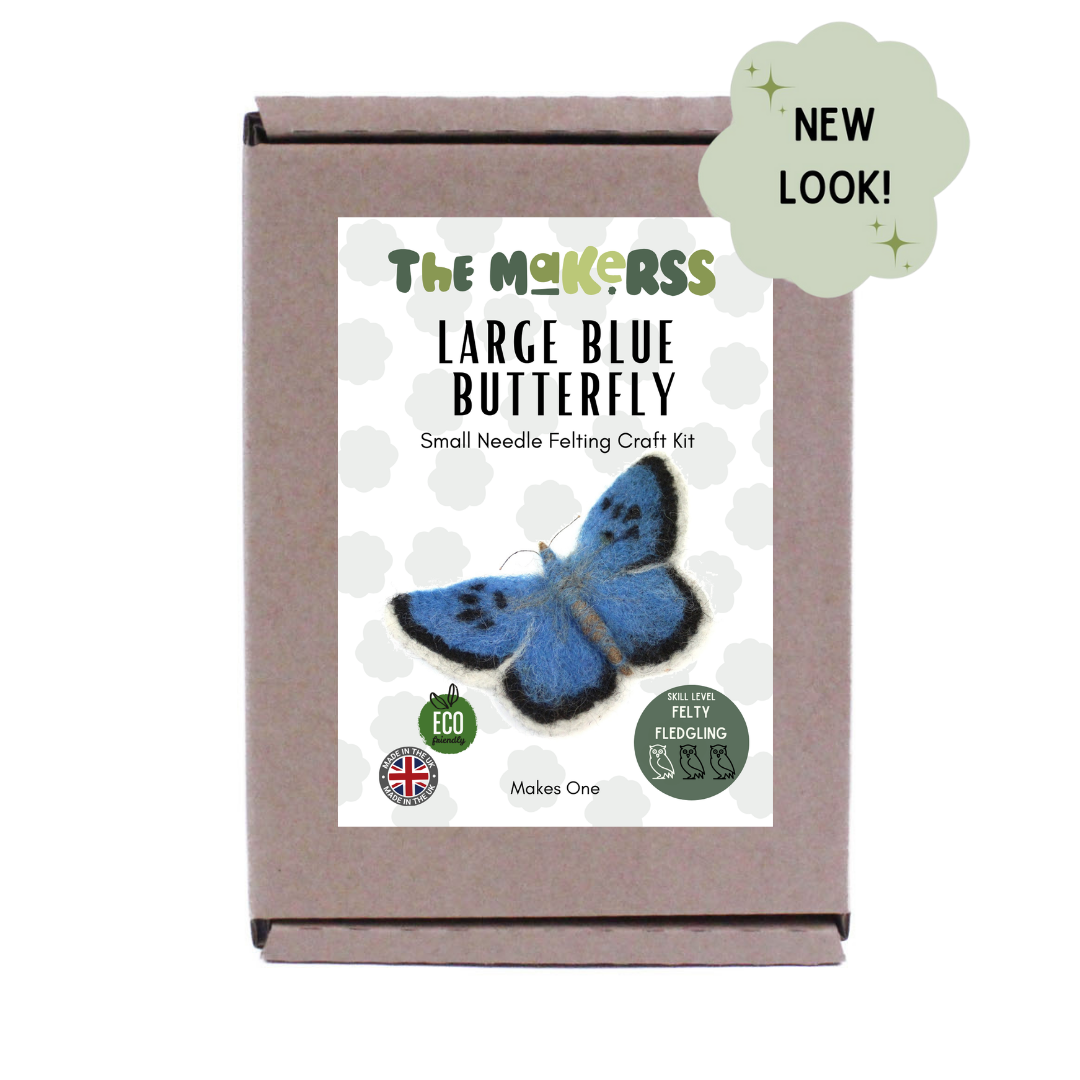 Large Blue Butterfly Small Needle Felt Kit