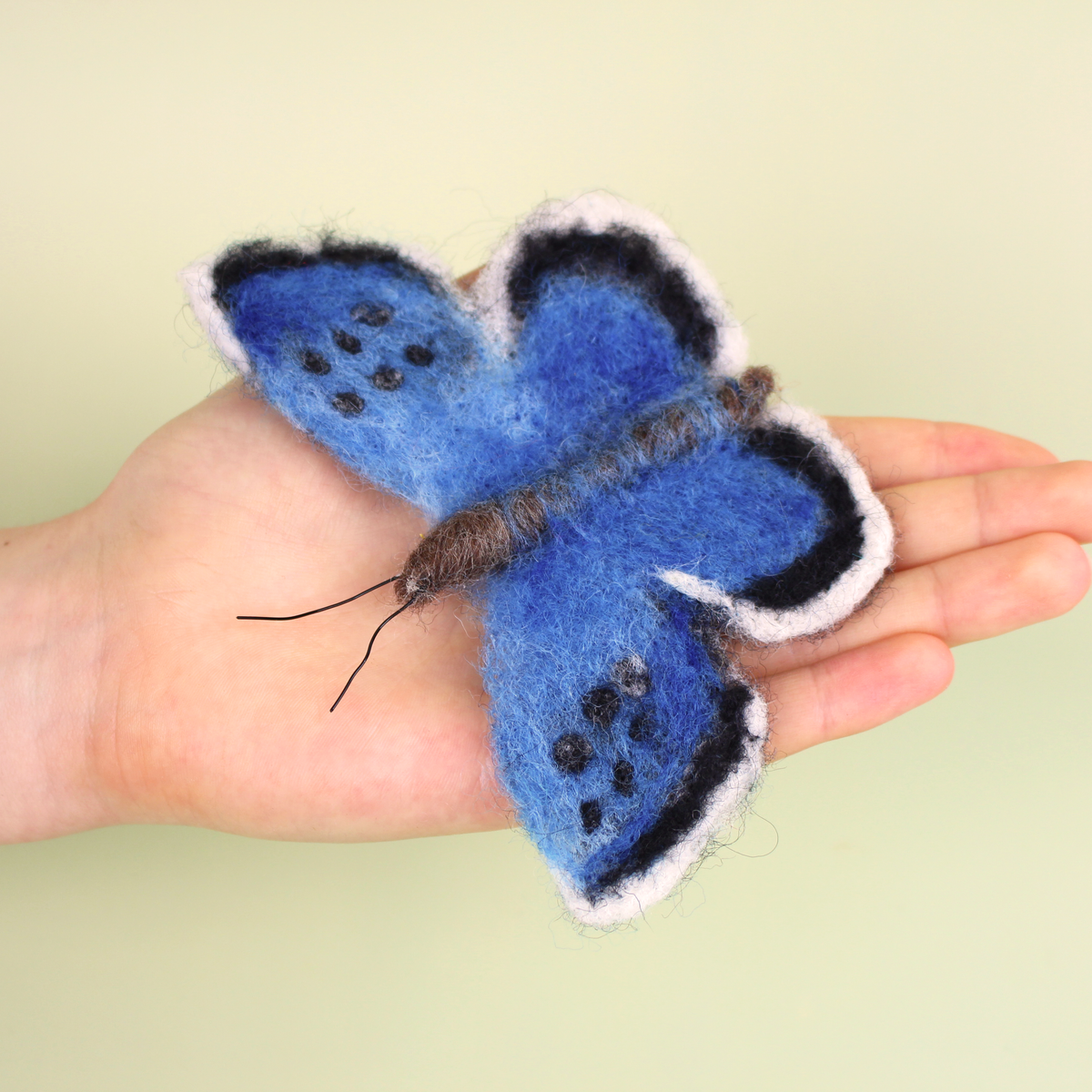 Large Blue Butterfly Small Needle Felt Kit