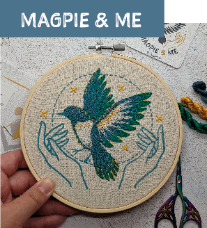 Magpie & Me Embroidery kits- medium hoops