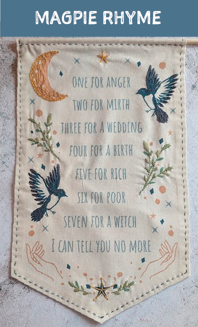 Magpie & Me Embroidery kits- medium hoops