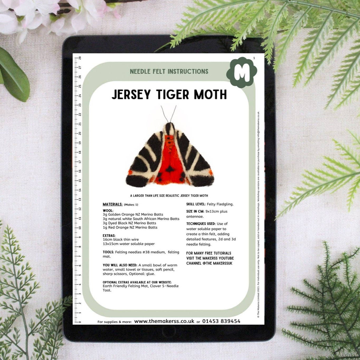Jersey Tiger Moth Small Needle Felt Kit