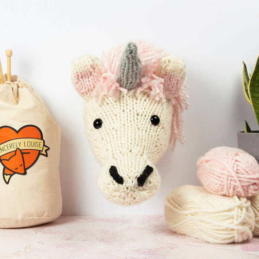 Giant Unicorn Head Knitting Kit