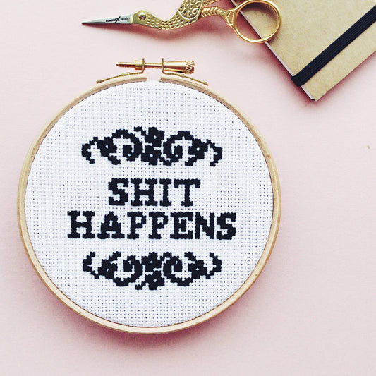 Shit Happens Modern Cross Stitch Kit