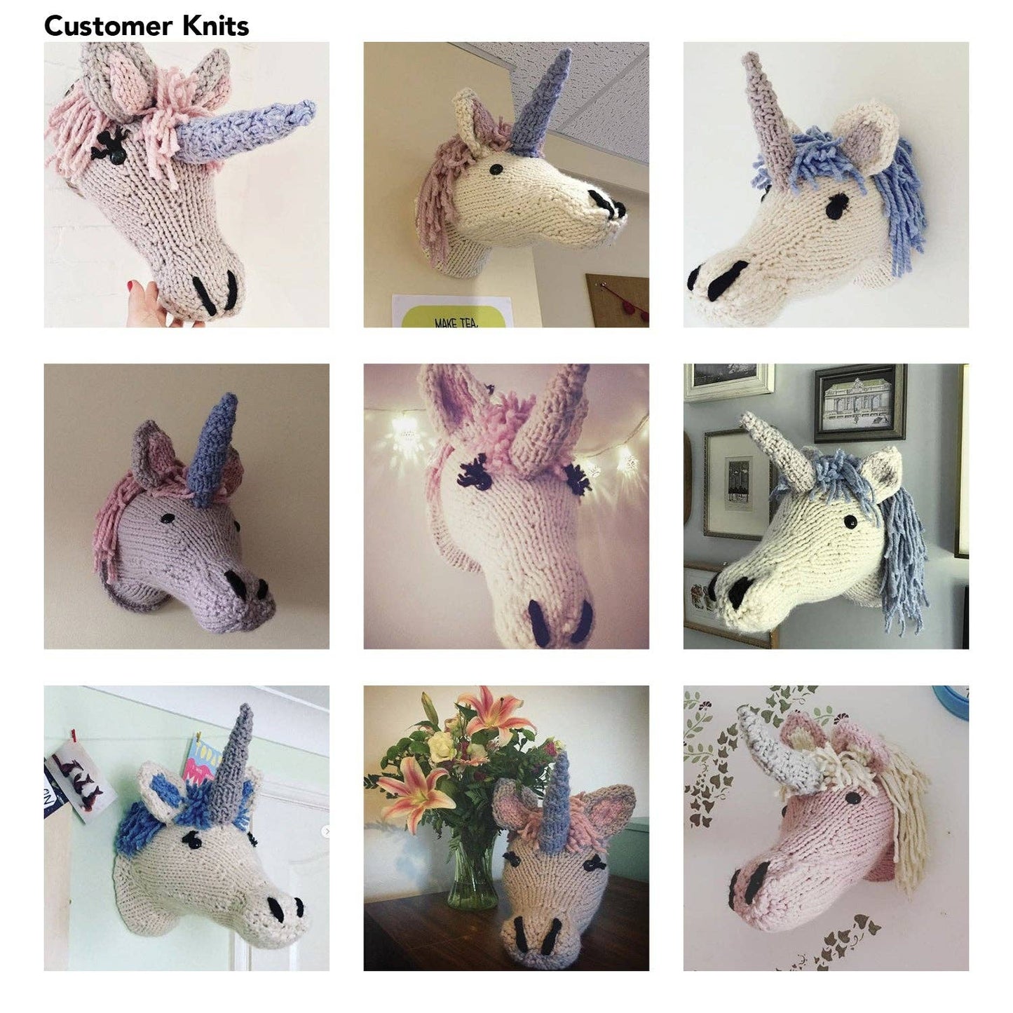 Giant Unicorn Head Knitting Kit